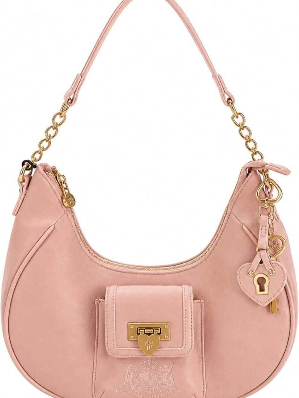 Stylish Crescent Hobo Bag with Lock Charm, Pocket Accent, Perfect for Women 12x9